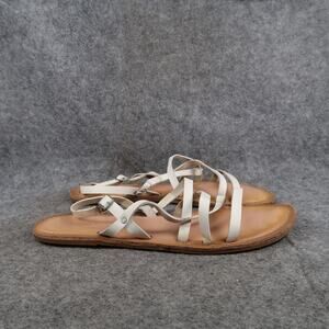 Old Navy Shoes Womens 8 Sandals Casual Flat Strappy White Slingback Open Toe